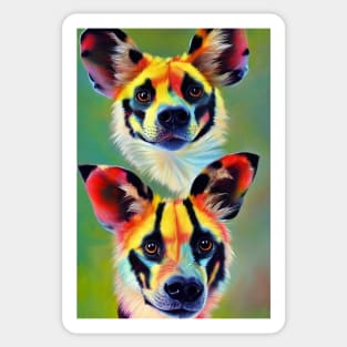 Painteddog Wild Animals Artwork Sticker